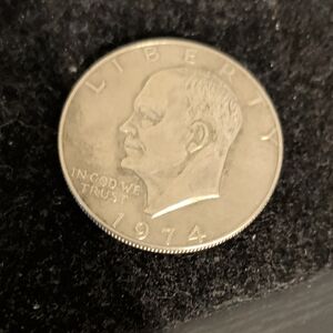 1974 Eisenhower Silver Dollar Coin - Silver Tone